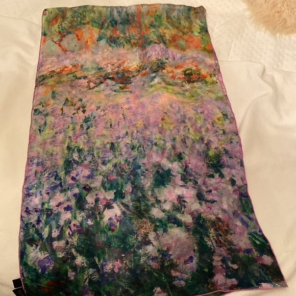 Monet inspired silk scarf-NWOT - Picture 5 of 8